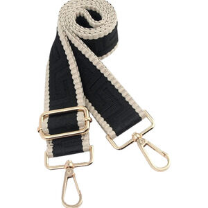BLACK Jacquard Inspired purse strap, replacement guitar straps, crossbody strap